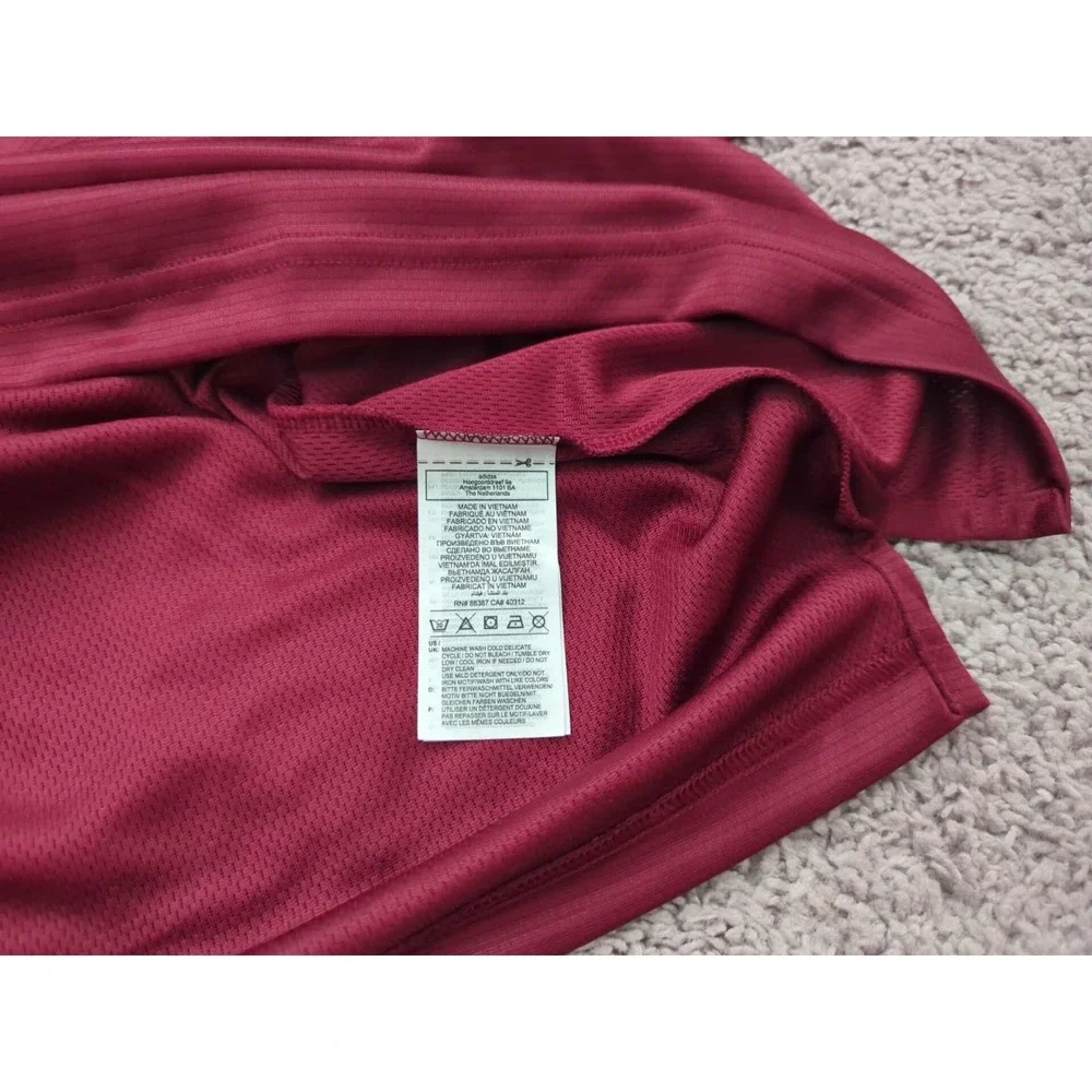 Adidas Polo Shirt‎ Mens Small Red Short Sleeve Logo D2M Golf Athletic NEW #2